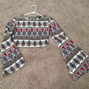 Bell Sleeve Crop Top